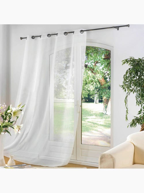 Voilage à œillets métal 140 x 240 cm – luminette unie luminea blanc - Kiabi Voilage à œillets métal 140 x 240 cm – luminette unie luminea blanc - Kiabi