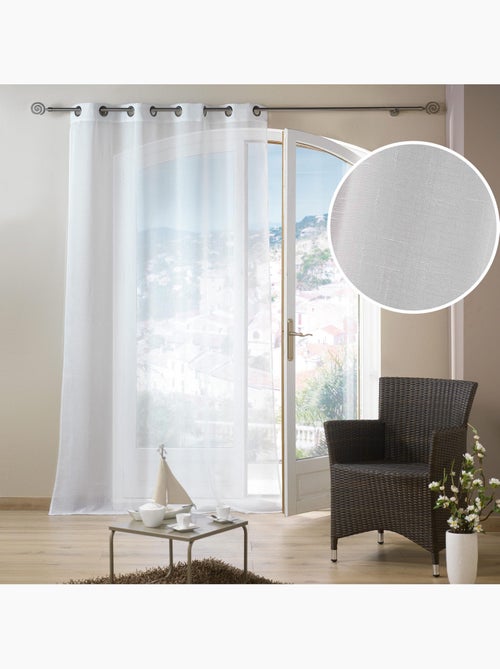 Voilage à œillets métal 140 x 240 cm – luminette unie luminea blanc - Kiabi Voilage à œillets métal 140 x 240 cm – luminette unie luminea blanc - Kiabi