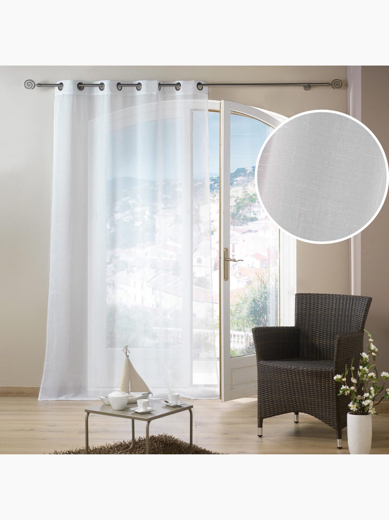 Voilage à œillets métal 140 x 240 cm – luminette unie luminea blanc Blanc - Kiabi