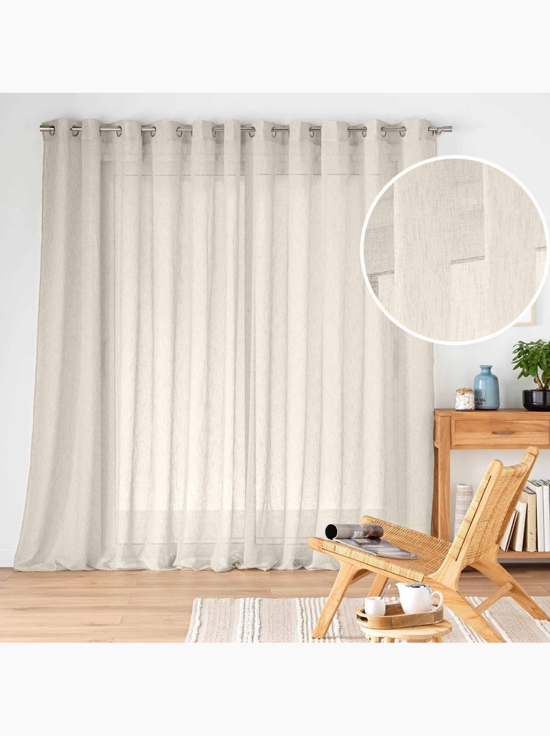 Voilage à œillets – Voile tissé Carlin Beige clair - Kiabi