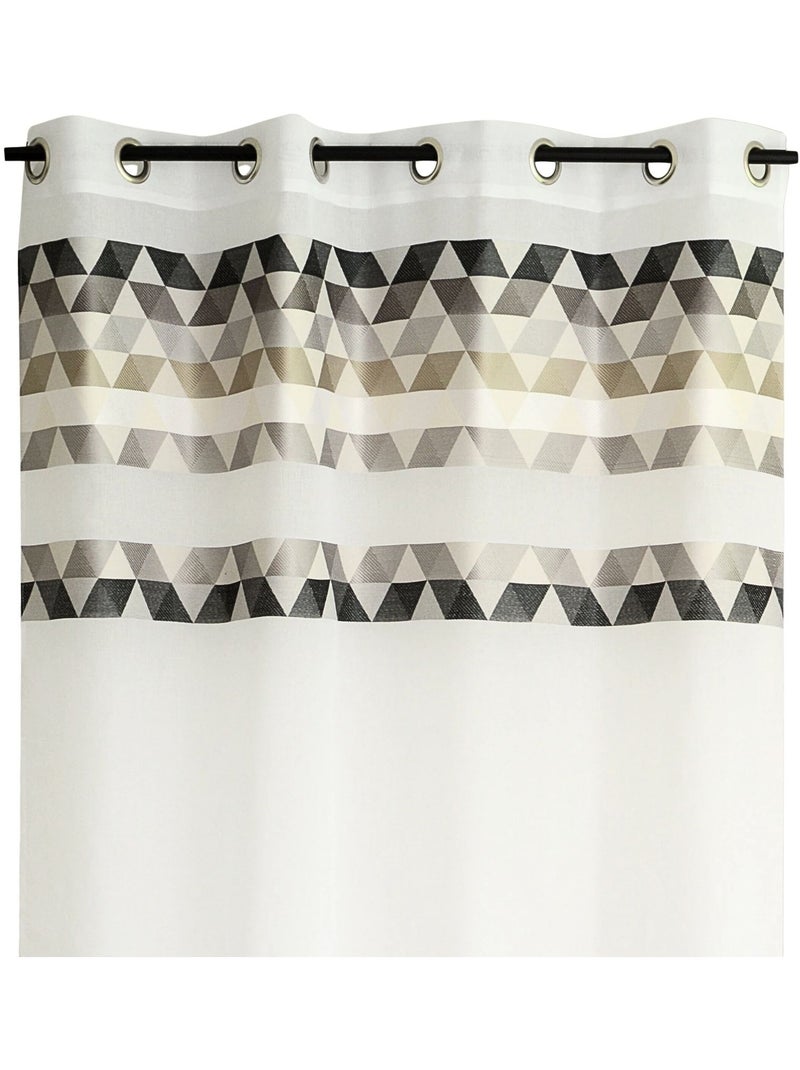 Voilage à parement haut motif de triangles Gris clair - Kiabi