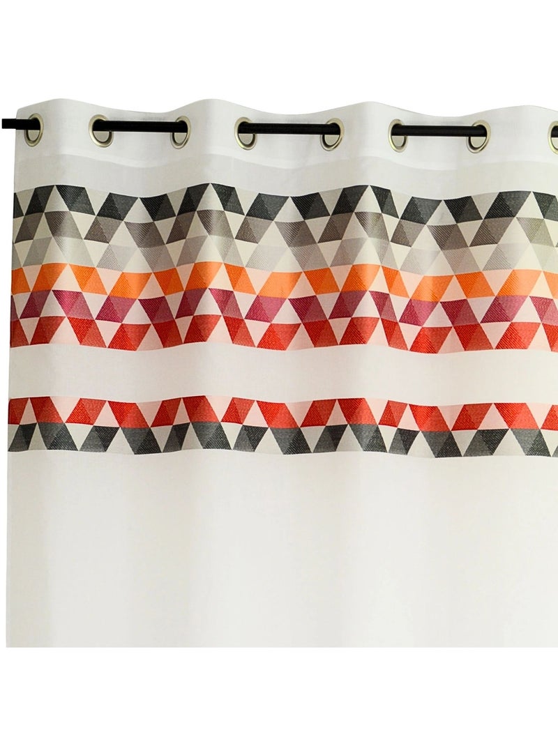 Voilage à parement haut motif de triangles Orange - Kiabi