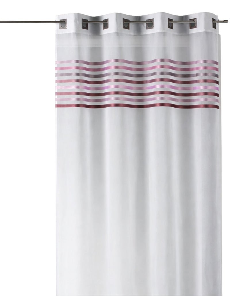 Voilage à parement tissé et œillets carrés Vieux rose - Kiabi