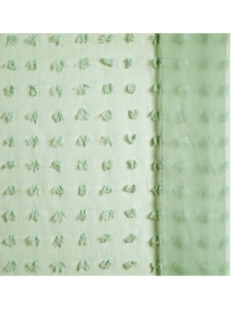 Voilage à pompons LILY Vert clair - Kiabi