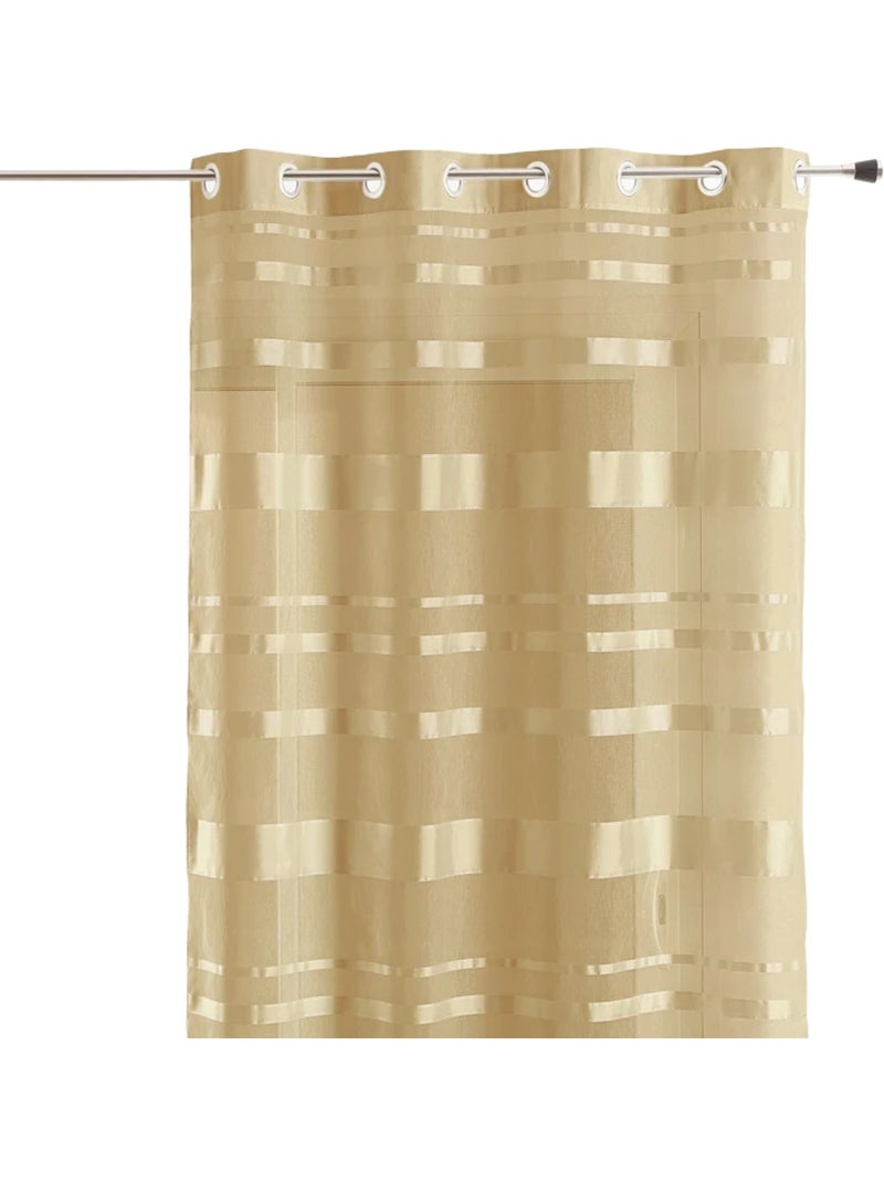 Voilage à rayures horizontales brillantes Beige - Kiabi
