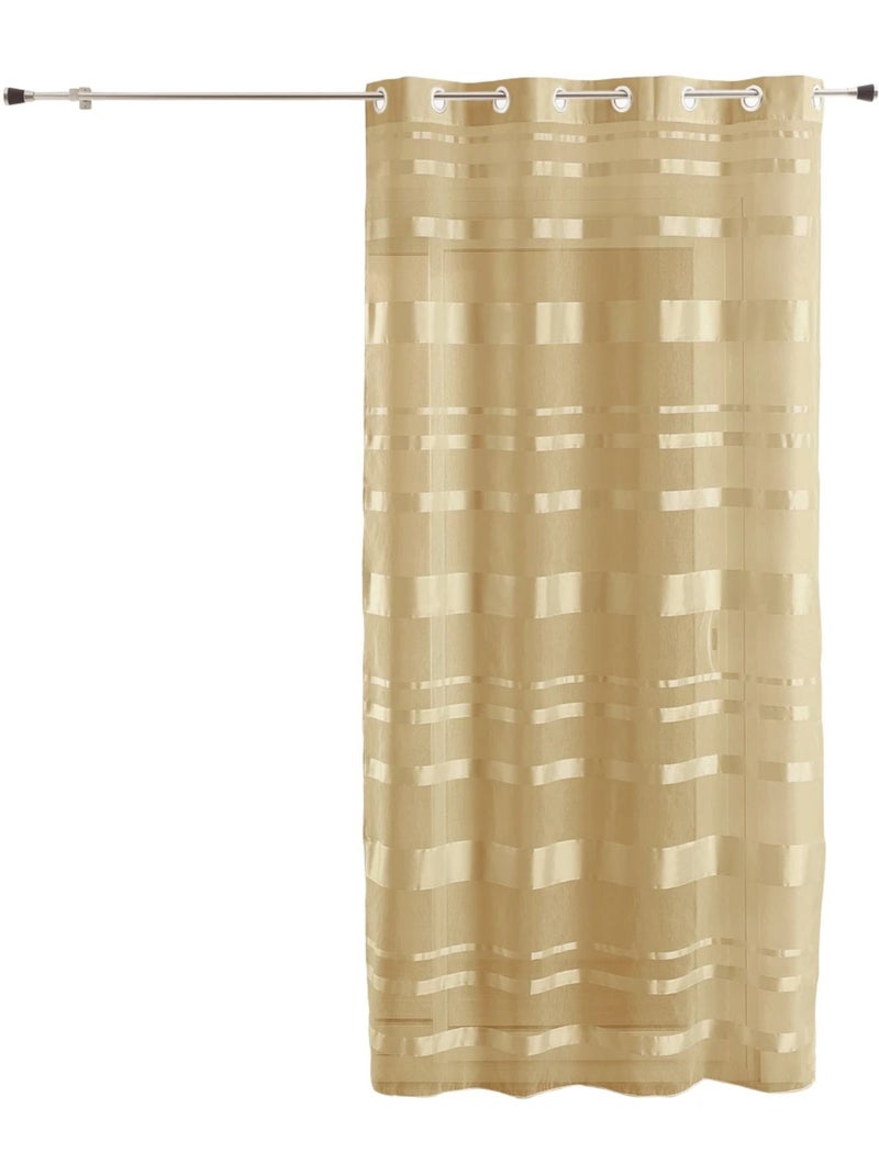 Voilage à rayures horizontales brillantes Beige - Kiabi