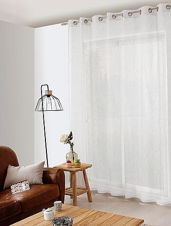 Voilage aspect lin grande largeur oeko-tex.