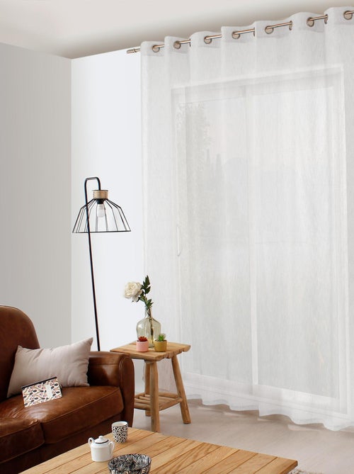 Voilage aspect lin grande largeur oeko-tex. - Kiabi