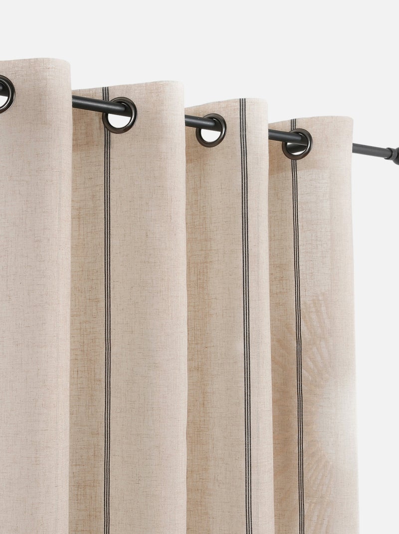 Voilage aux fines rayures noires Beige - Kiabi