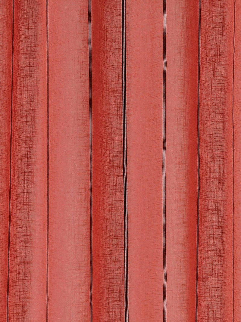 Voilage aux fines rayures noires Orange corail - Kiabi