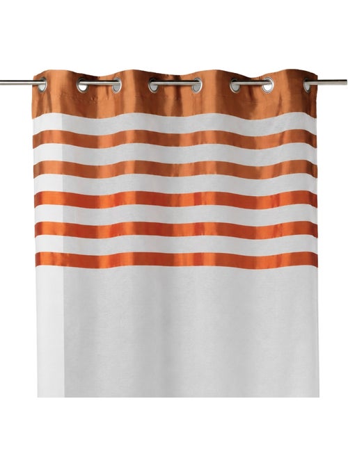 Voilage avec parement à rayures satinées - Kiabi