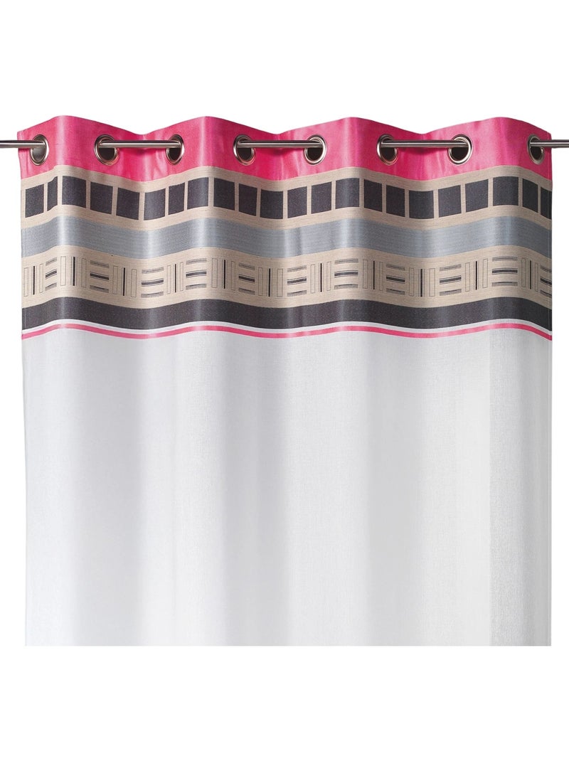 Voilage avec parement haut design Rose clair - Kiabi