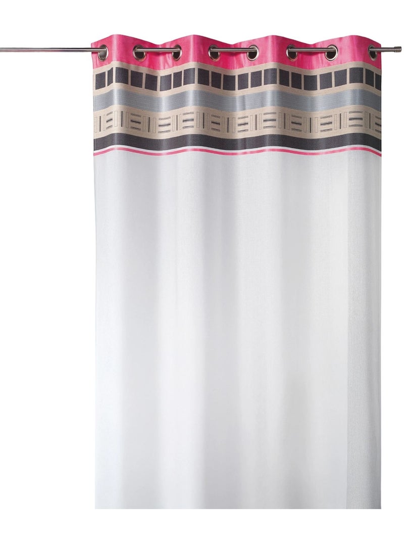 Voilage avec parement haut design Rose clair - Kiabi