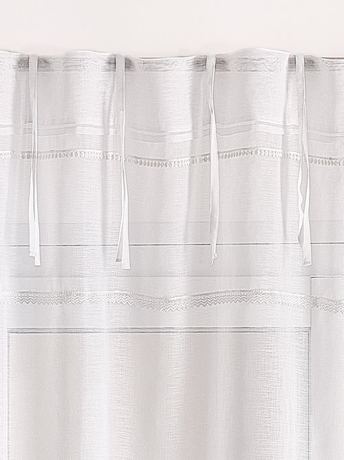 Voilage avec rubans macramé - Kiabi