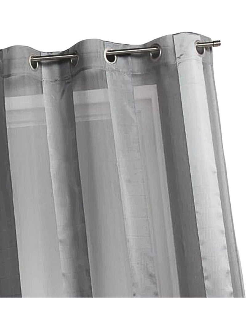 Voilage bicolore à rayures verticales Argent - Kiabi