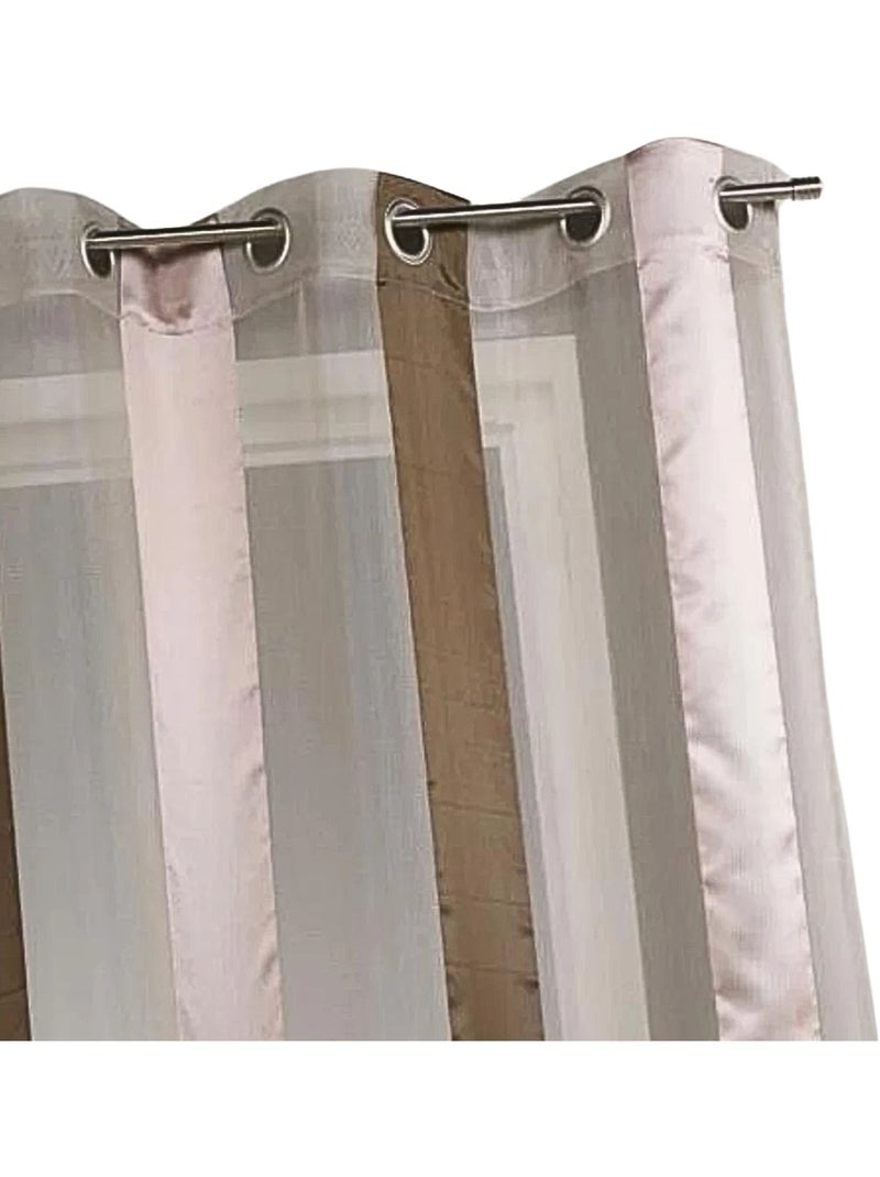Voilage bicolore à rayures verticales Vieux rose - Kiabi