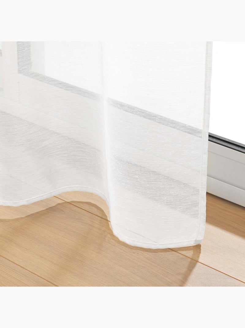 Voilage blanc fluide transparent Blanc - Kiabi