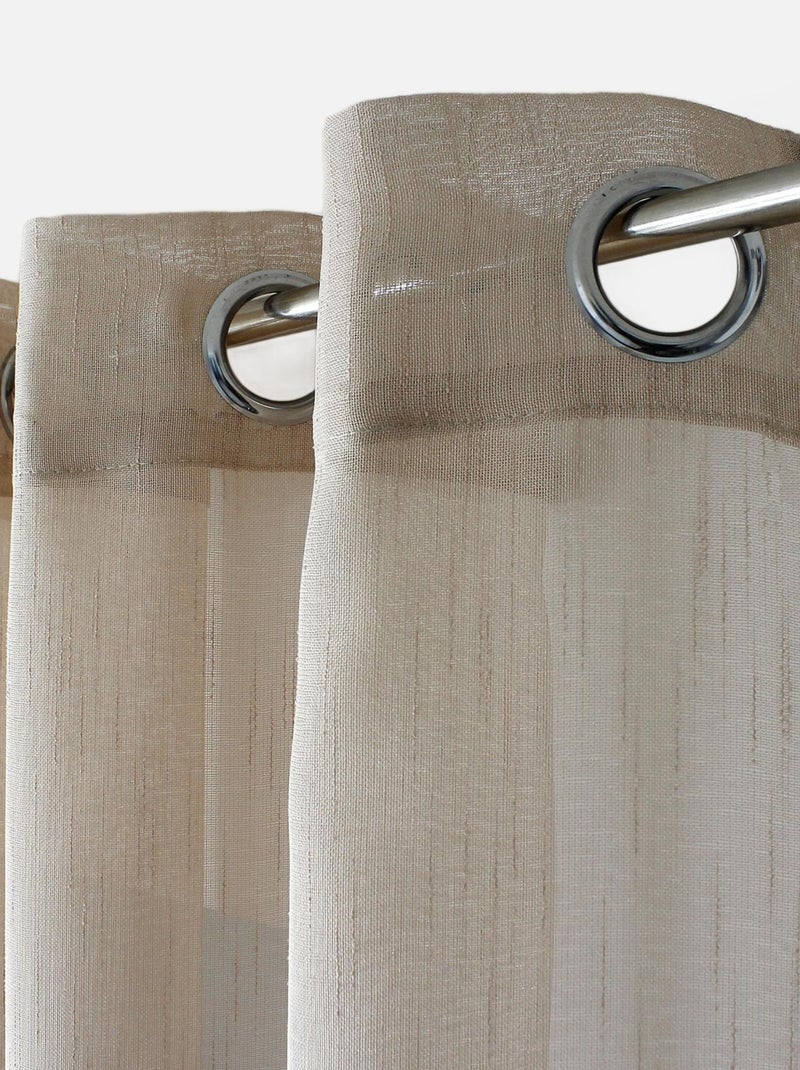 Voilage bohème à bandes ajourées Beige - Kiabi