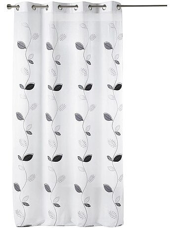 Voilage brodé à motifs de feuilles