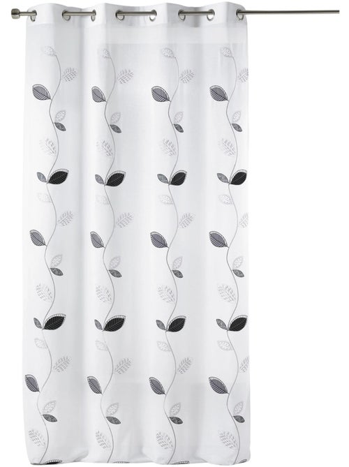 Voilage brodé à motifs de feuilles - Kiabi