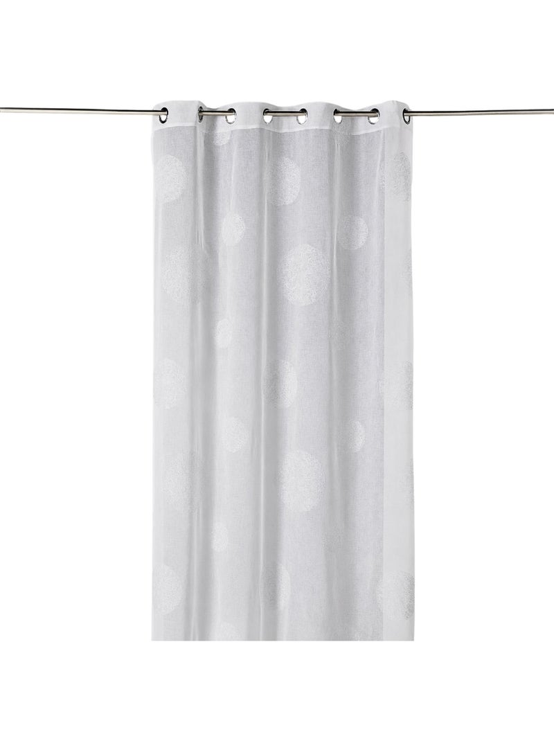 Voilage brodé à motifs de gros ronds en fils lurex Blanc - Kiabi