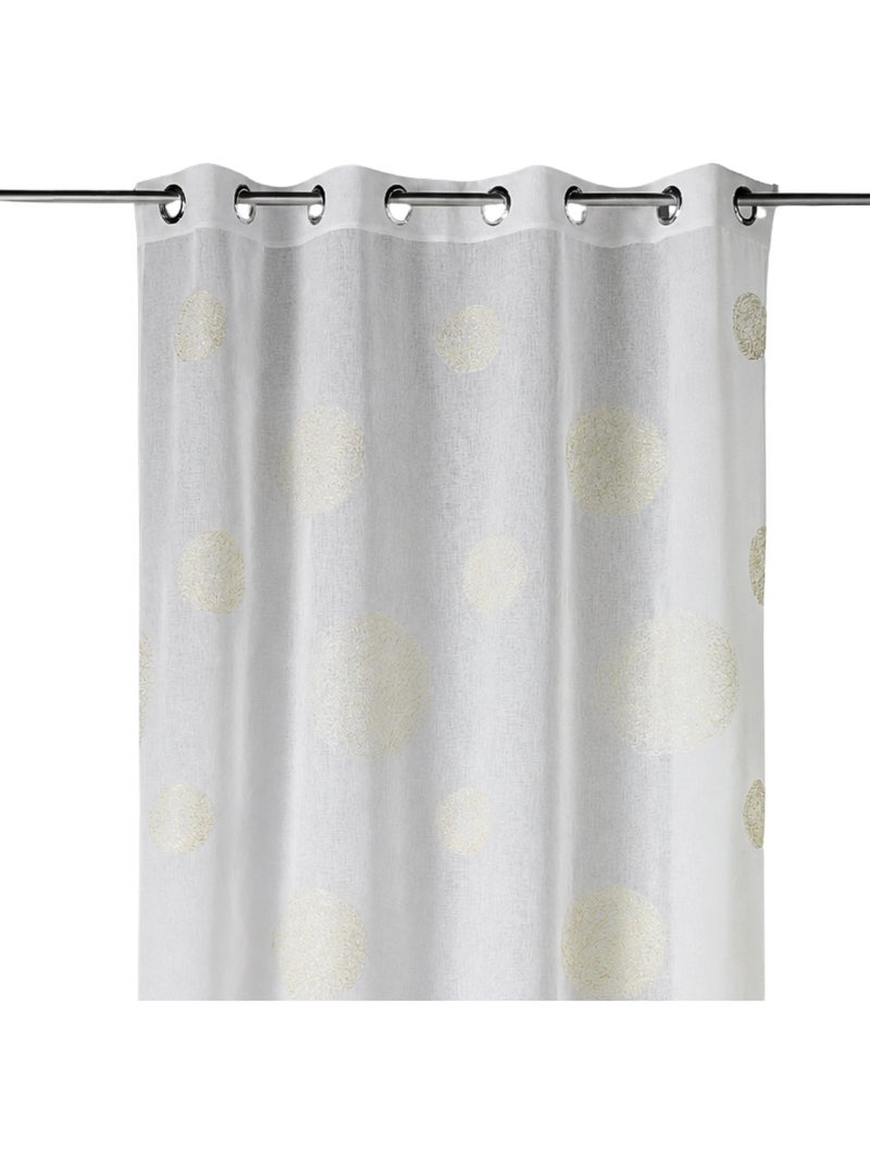 Voilage brodé à motifs de gros ronds en fils lurex Doré/or - Kiabi