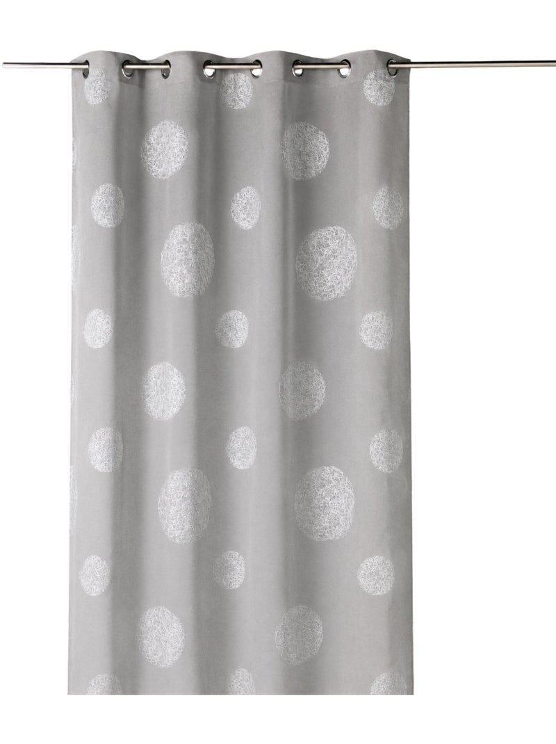 Voilage brodé à motifs de gros ronds en fils lurex Gris clair - Kiabi