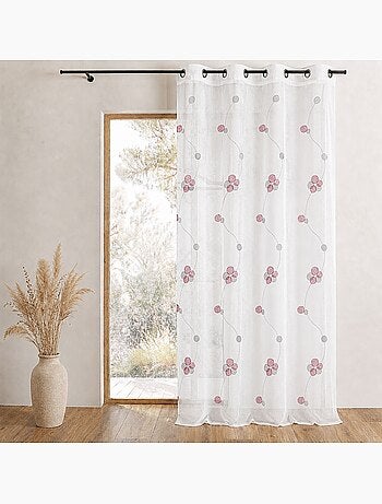 Voilage brodé à motifs de poids et lignes