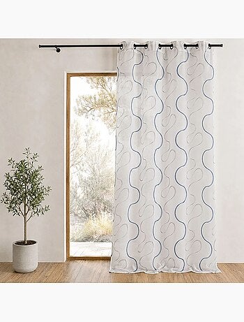 Voilage brodé à motifs ondulés
