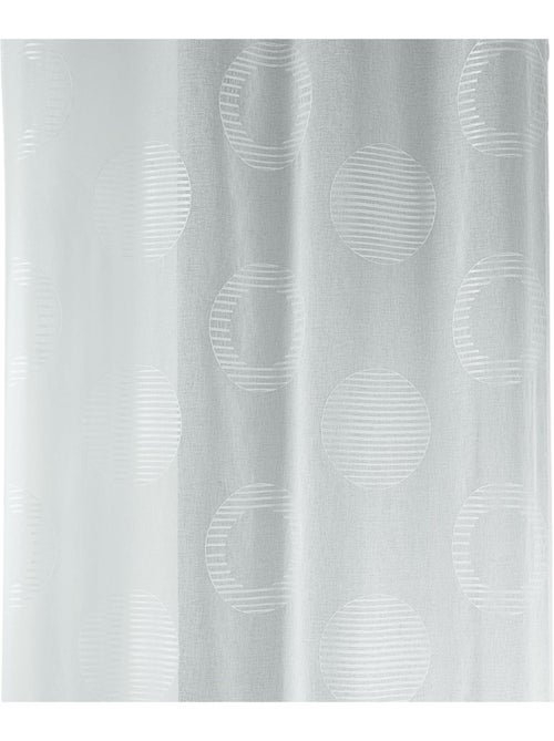 Voilage brodé à motifs ronds et cercles rayés - Kiabi