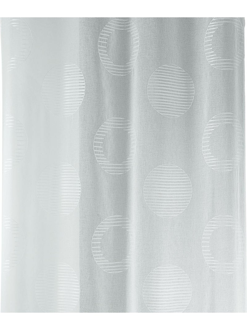 Voilage brodé à motifs ronds et cercles rayés Blanc - Kiabi