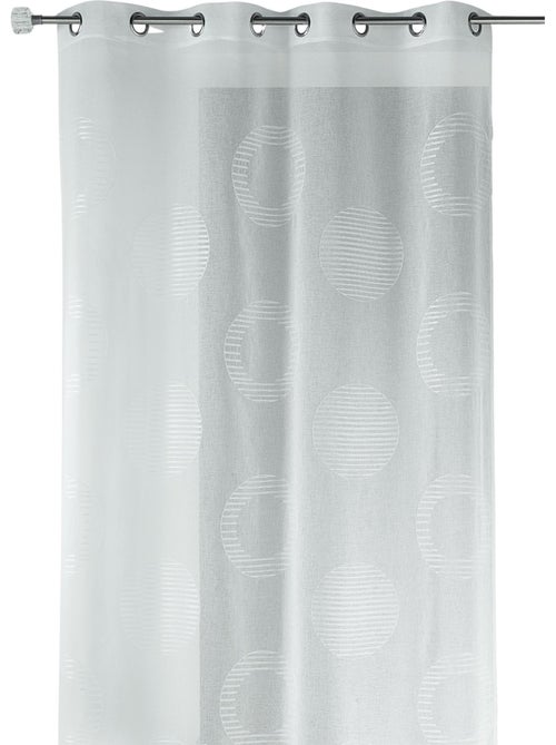 Voilage brodé à motifs ronds et cercles rayés - Kiabi