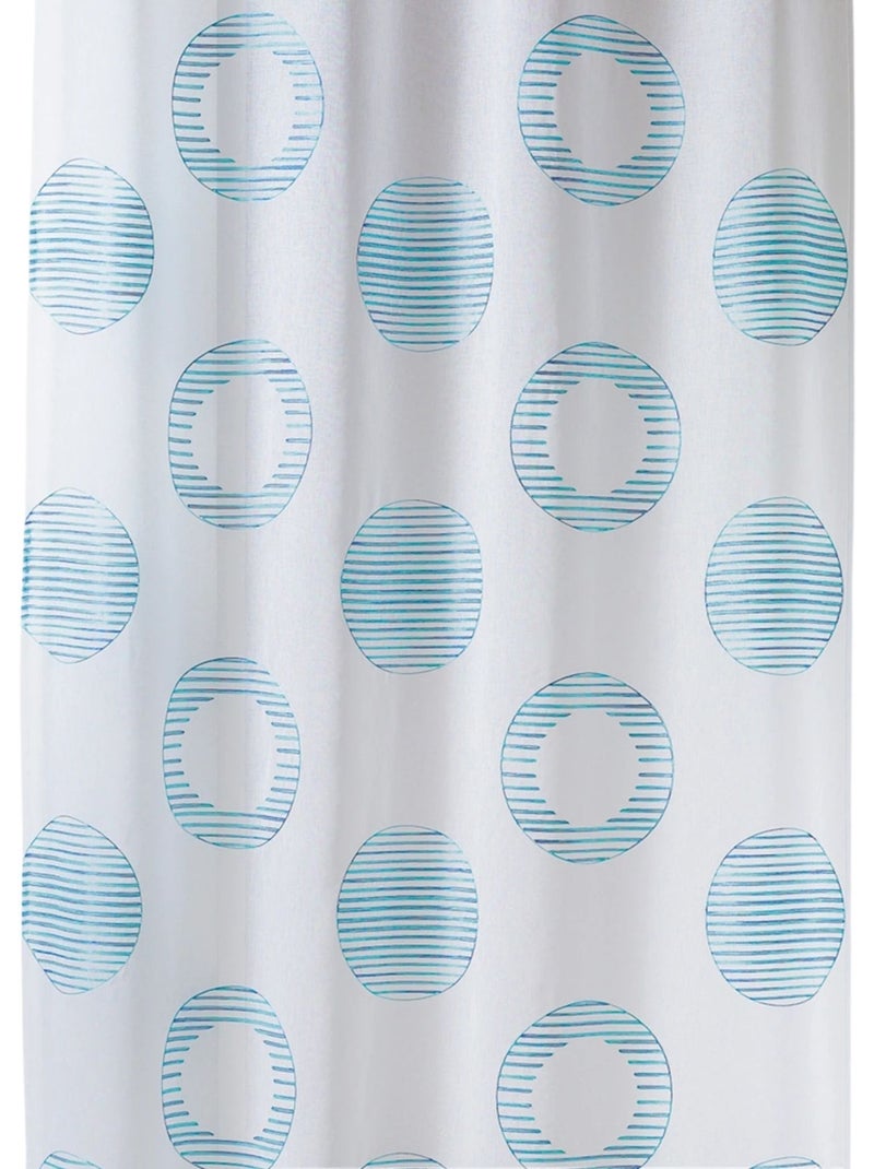 Voilage brodé à motifs ronds et cercles rayés Bleu turquoise - Kiabi
