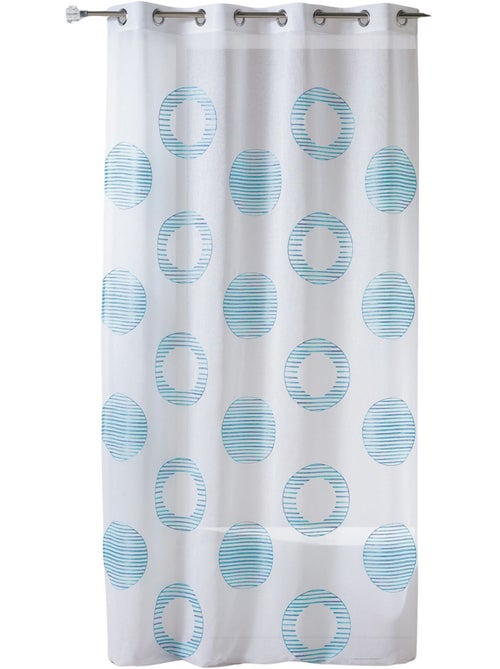 Voilage brodé à motifs ronds et cercles rayés - Kiabi