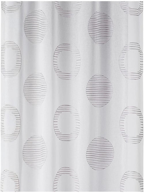 Voilage brodé à motifs ronds et cercles rayés - Kiabi
