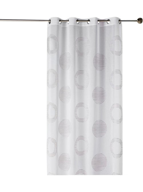 Voilage brodé à motifs ronds et cercles rayés - Kiabi