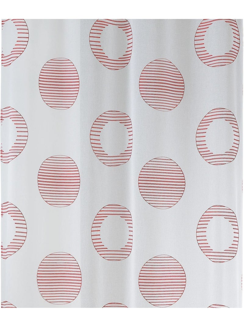 Voilage brodé à motifs ronds et cercles rayés Rouge brique - Kiabi