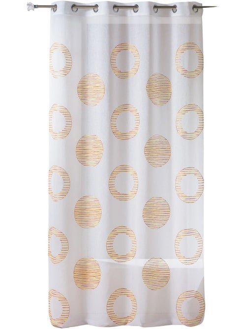 Voilage brodé à motifs ronds et cercles rayés - Kiabi