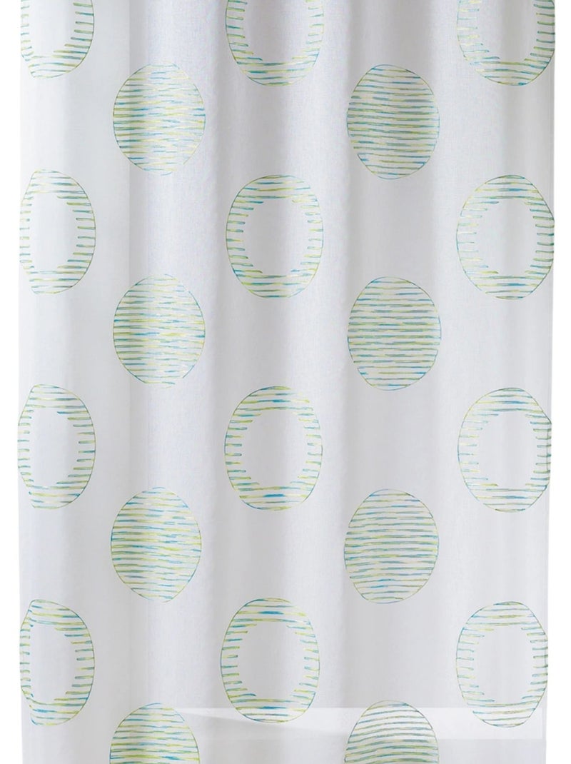 Voilage brodé à motifs ronds et cercles rayés Vert tilleul - Kiabi