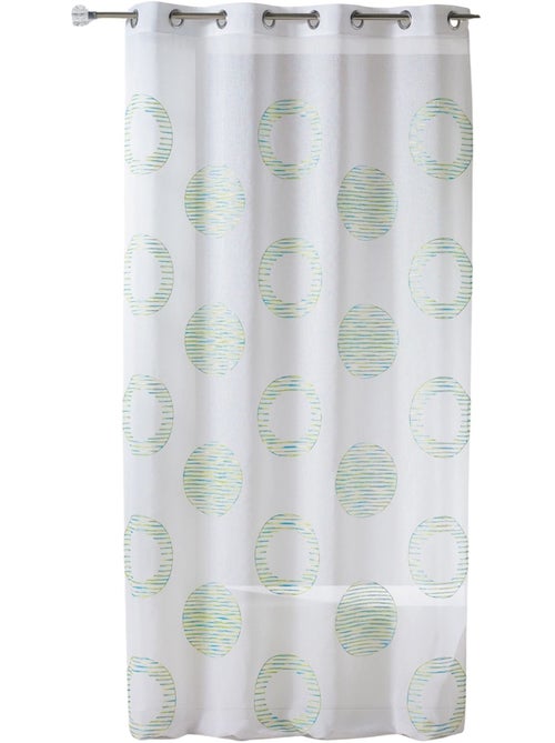 Voilage brodé à motifs ronds et cercles rayés - Kiabi