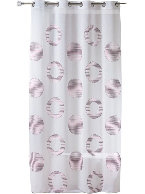 Voilage brodé à motifs ronds et cercles rayés - Kiabi