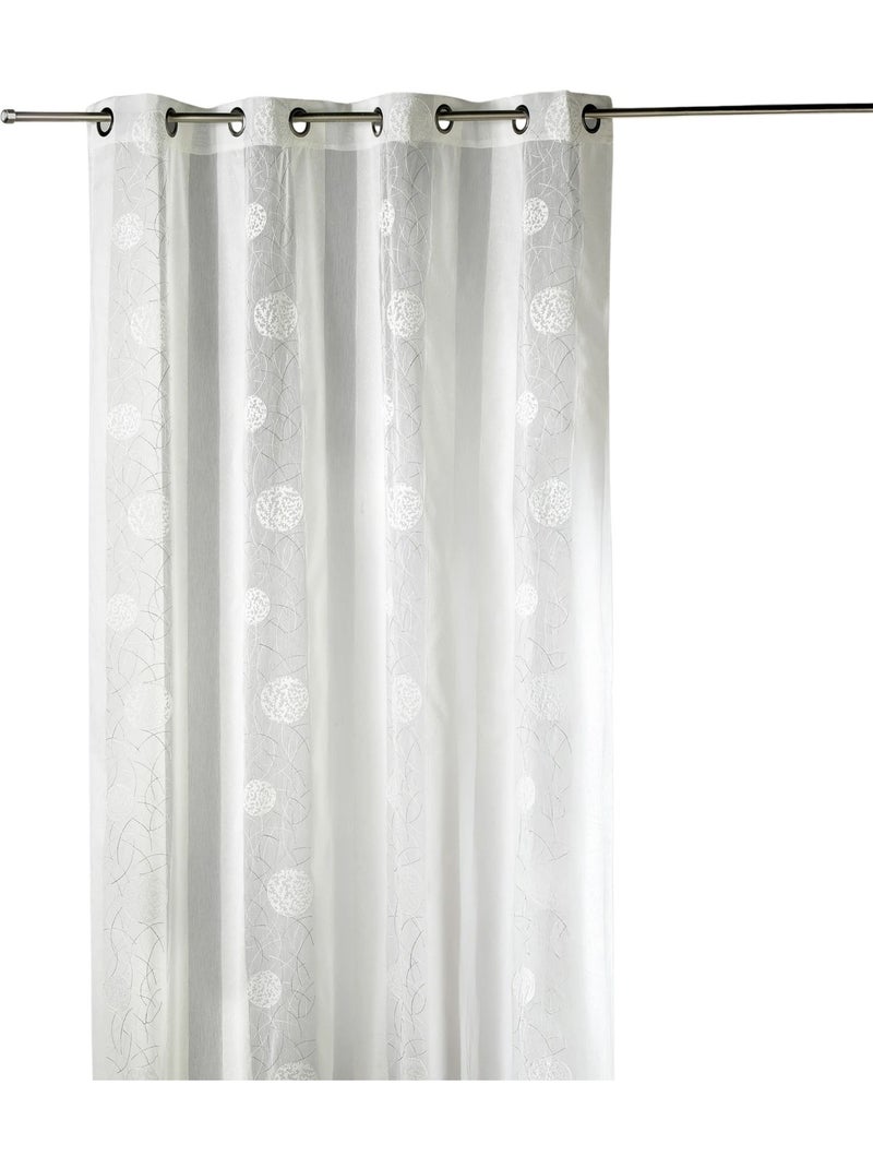 Voilage brodé en organza à motifs ronds Ivoire - Kiabi