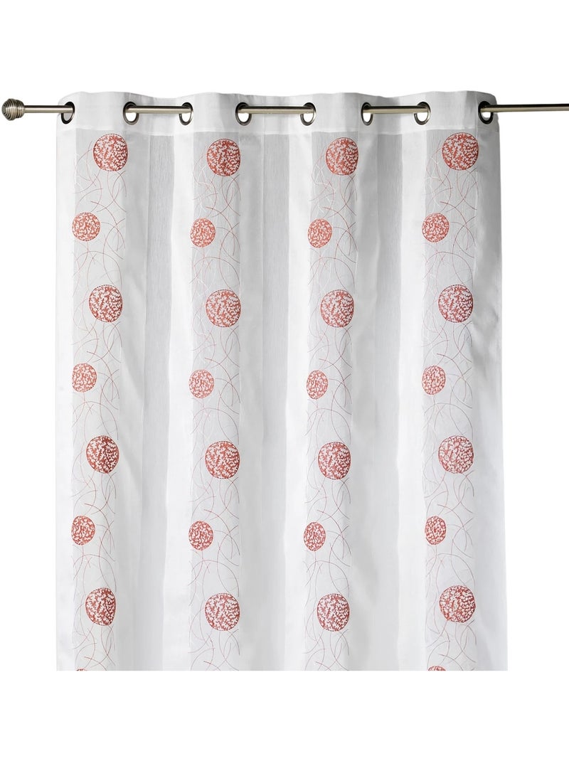Voilage brodé en organza à motifs ronds Rouge - Kiabi