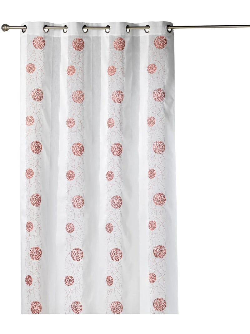 Voilage brodé en organza à motifs ronds Rouge - Kiabi