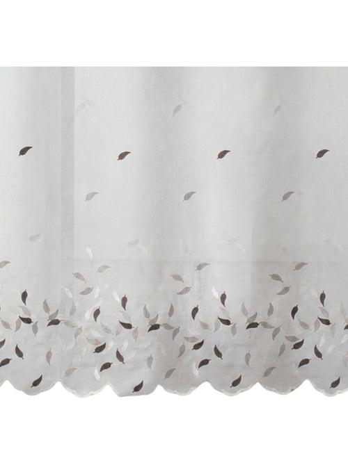 Voilage brodé feuilles avec bas festonné - Kiabi