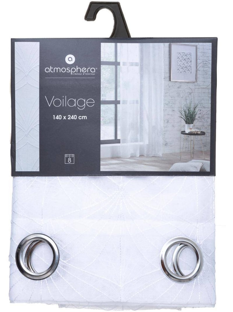 Voilage brodé MIA Blanc - Kiabi
