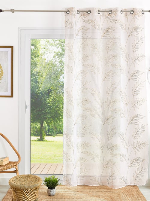 Voilage brodé motif feuilles - Kiabi