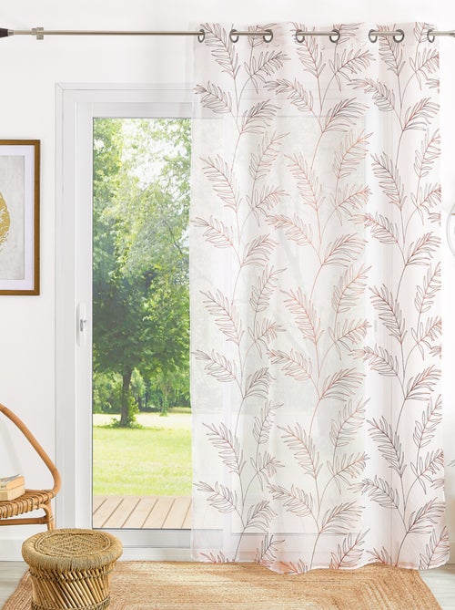 Voilage brodé motif feuilles - Kiabi