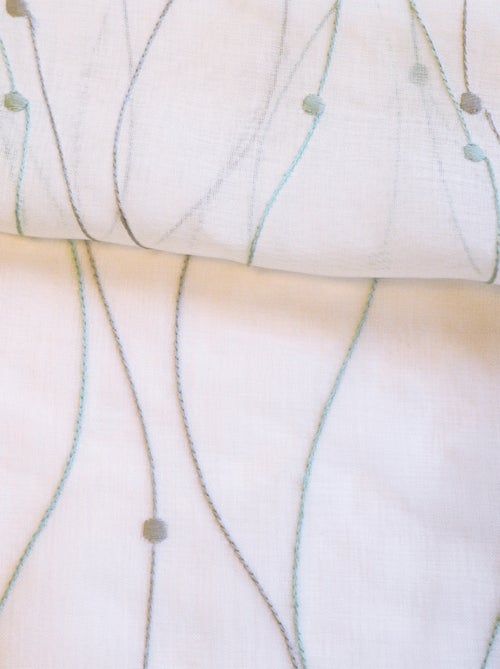 Voilage brodé motif vagues et pois - Kiabi
