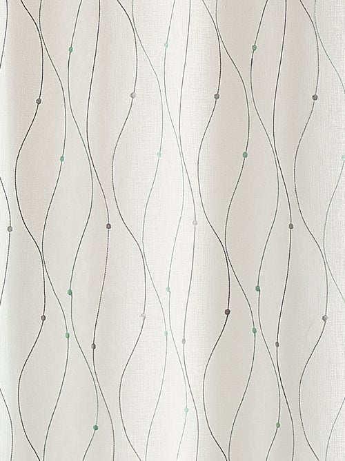 Voilage brodé motif vagues et pois - Kiabi